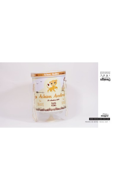 Trusou botez cu leu, brodat de inspiratie exotica, jungla, animale Micul Pui Leu 34
